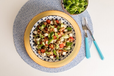 Salade de pâtes Gigli tomate basilic