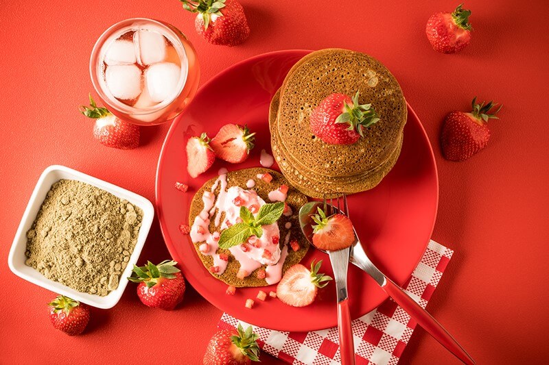 Pancake chanvre et fraises